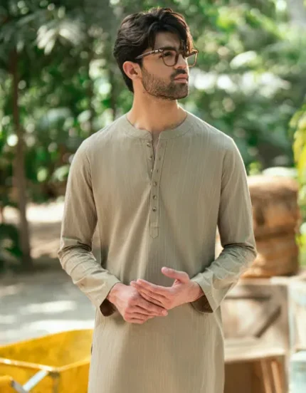 BEIGE BUNNAT COTTON CASUAL SHORT KURTA